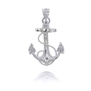 Silver Sea Anchor Pendant Necklace
