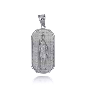 .925 Sterling Silver Egyptian Osiris God Of Death Amulet Pendant Necklace