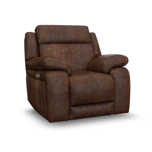 Emerson Electric Recliner Armchair in Ranch Dark Brown Fabric