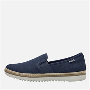 SKECHERS Womens Flexpadrille Lo Espadrilles Navy Linen