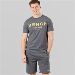 Bench Mens Nuvero T-Shirt And Shorts Set Steel Grey
