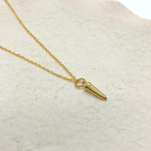 SAMPLE Gold Vermeil Pointed Drop Pendant on 18" Trace Chain