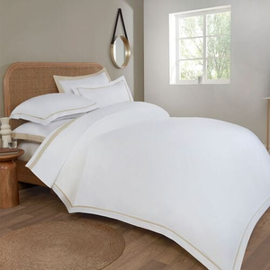 KING SIZE DUVET COVER Linen Border 600TC