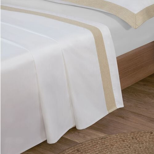 DB FLAT SHEET Linen Border 600TC 