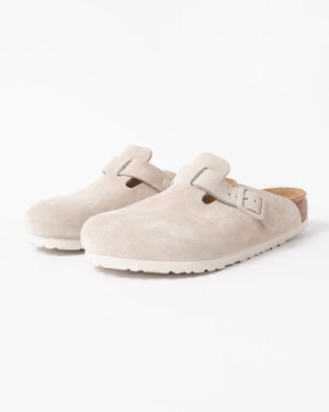 Birkenstock Boston Suede Leather Womens Clogs - Oyster