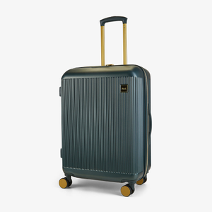 Aria Large Suitcase in Dark Green + Gold