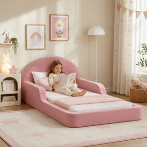 Sweet Dreams Single Cushioned Kids Bed - Pink