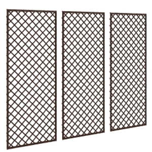 Outsunny Juego de 3 Enrejados de Jardín de Mimbre Soportes para Plantas Trepadoras con Parte Superior Plana 43x112 cm Natural