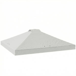 Outsunny Gazebo Roof Replacement UV50+ Waterproof Pop Up Canopy Cover with 8 Drainage Holes 3 x 3 m White