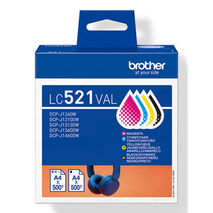 Brother LC521VAL Original Ink Cartridge Black, Cyan, Magenta, Yellow Pack of 4