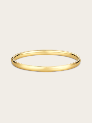 Medium Oval Tube 9K Yellow Gold Hinged Bangle