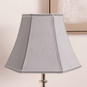 Millie Steel Grey Silk Mix Bowed Hexagon Lampshade