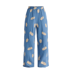 Leaf Embroidered Trousers In Blue (S)