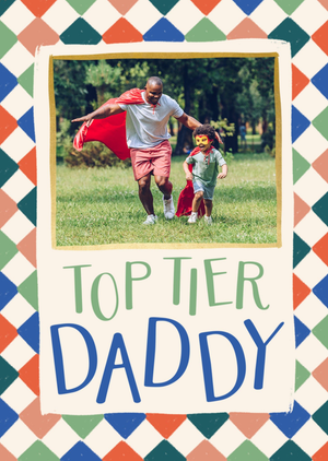 Top Tier Daddy Diamond Pattern Photo Upload Card