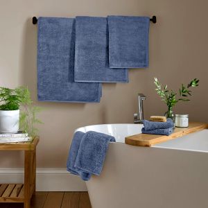 Supersoft Set of 2 Pure Cotton 600GSM Towel Bundle - Mineral Blue XL Bath Sheets