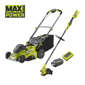 36V MAX POWER Cordless 40cm Lawnmower & 28/33cm Grass Trimmer Starter Kit (1 x 6Ah)