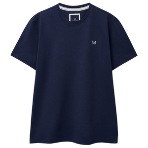 Mens Classic Round Neck Short Sleeve Casual T-Shirt (Dark Navy/Heritage White)