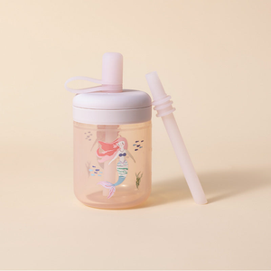 Patterned / Mermaid Bloom Silicone Training Cup with Straw