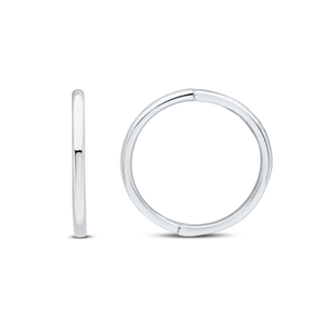 9ct Gold Hinged Sleeper Hoop Earrings — 15x1.2mm