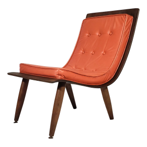 Vintage Original Mid-Century Modern Wood Veneer Plywood Scoop Chair by Carter Brothers - 1958