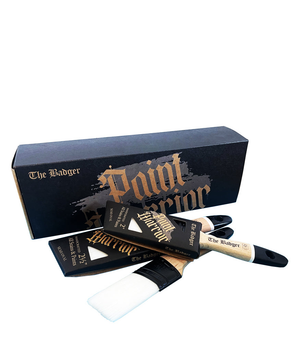 Paint Warrior Beaver Oval Angled Badger Brushes Box Set- 3 Pack