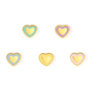 Fairy Icons Gold Plated Heart Stud Earring Set