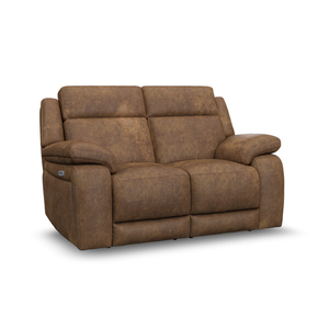 Emerson 2 Seater Electric Recliner Sofa in Ranch Brown Fabric