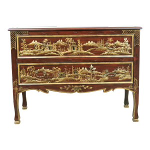 Chinoiserie Decorated Finish 2 Drawer Commode Chest