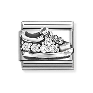 Classic Silver White Sneaker Charm