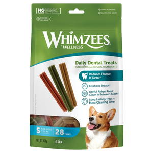 Whimzees Stix Dog Chews (Resealable Pack) - Pack Size : Small (28 Pack)