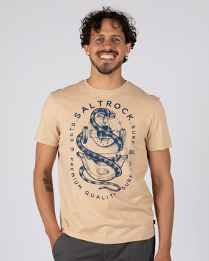 Dive Mens Short Sleeve Tee in Beige