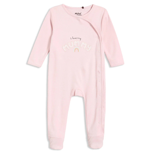 I love my Mummy Embroidered Sleepsuit - Pink