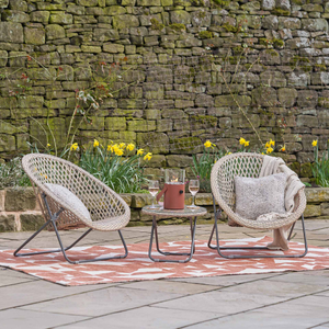 Evia Grey Foldable Garden Chair Set