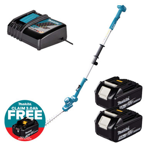 Makita DUN461WZ 18V LXT 460mm Pole Hedge Trimmer with 2x 5.0Ah Batteries and Charger