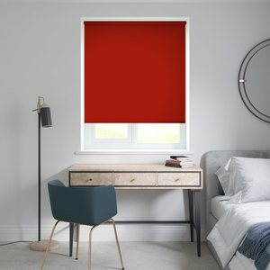 No Drill Libra Crimson Red Roller Blinds: 460mm x 420mm Recess