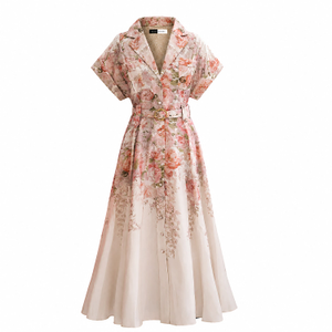 Floral Handcrafted Linen Dress (L)