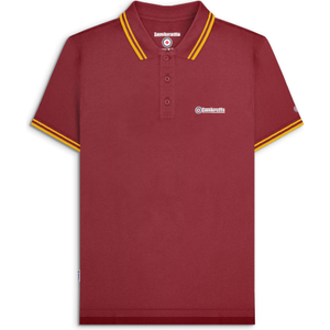 Lambretta Mens Twin Tipped Cotton Polo Shirt - 3XL / Burgundy/Gold