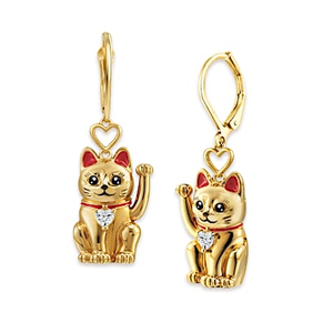 Legend Of The Lucky Cat Earrings
