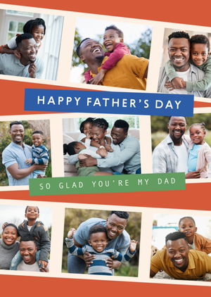 So Glad You're My Dad Photo Upload Collage Father's Day Card