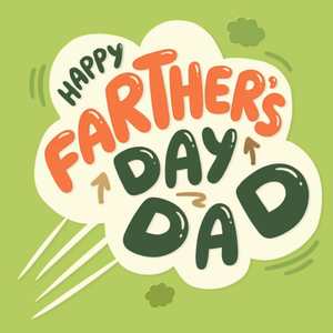Happy FARTher's Day Fart Stink Cloud Typographic Father's Day Card