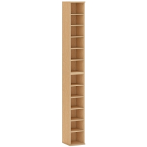 HOMCOM Set de 2 Muebles Porta CD con Estantes Regulables, Estantería para 204 CD Ahorra Espacio, Mueble Porta CD con 12 Compartimentos, para Salón, Dormitorio, Oficina, 21x22.5x88.5cm, Color Madera