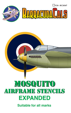Barracuda BC-24167 DH Mosquito NF.II/FB Mk.VI Stencils 1:24