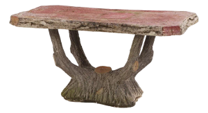 A French or Italian Cast Stone Faux Bois Garden Table, C. 1950.
