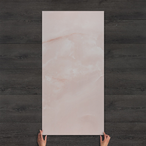 Onyx Soft Pink Marble-Effect Gloss Porcelain Tile 120x60cm