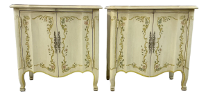 Mid-Century Italian Venetian Provincial Painted Nightstands With Extended Tops - A Pair, Heritage by Drexel