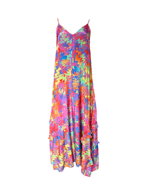 Multicolor Pastel Lightning Ruffle Dress (S)