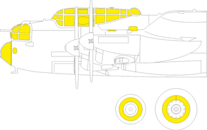 Eduard EDEX792 1:48 Avro Lancaster B Mk.I wheels and canopy frame paint mask
