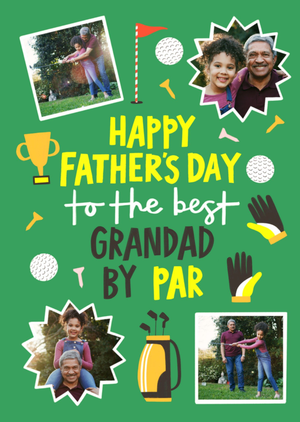 To The Best Grandad By Par Golf Photo Upload Father's Day Card