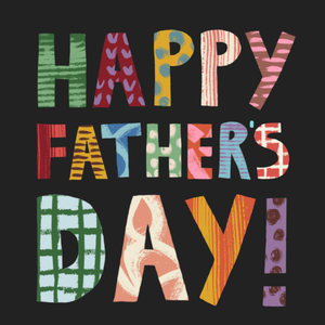 Happy Father's Day Colourful Patterned Typographic Card