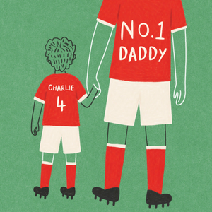 Moonpig No 1 Daddy Father And Child Footballers Father's Day Card